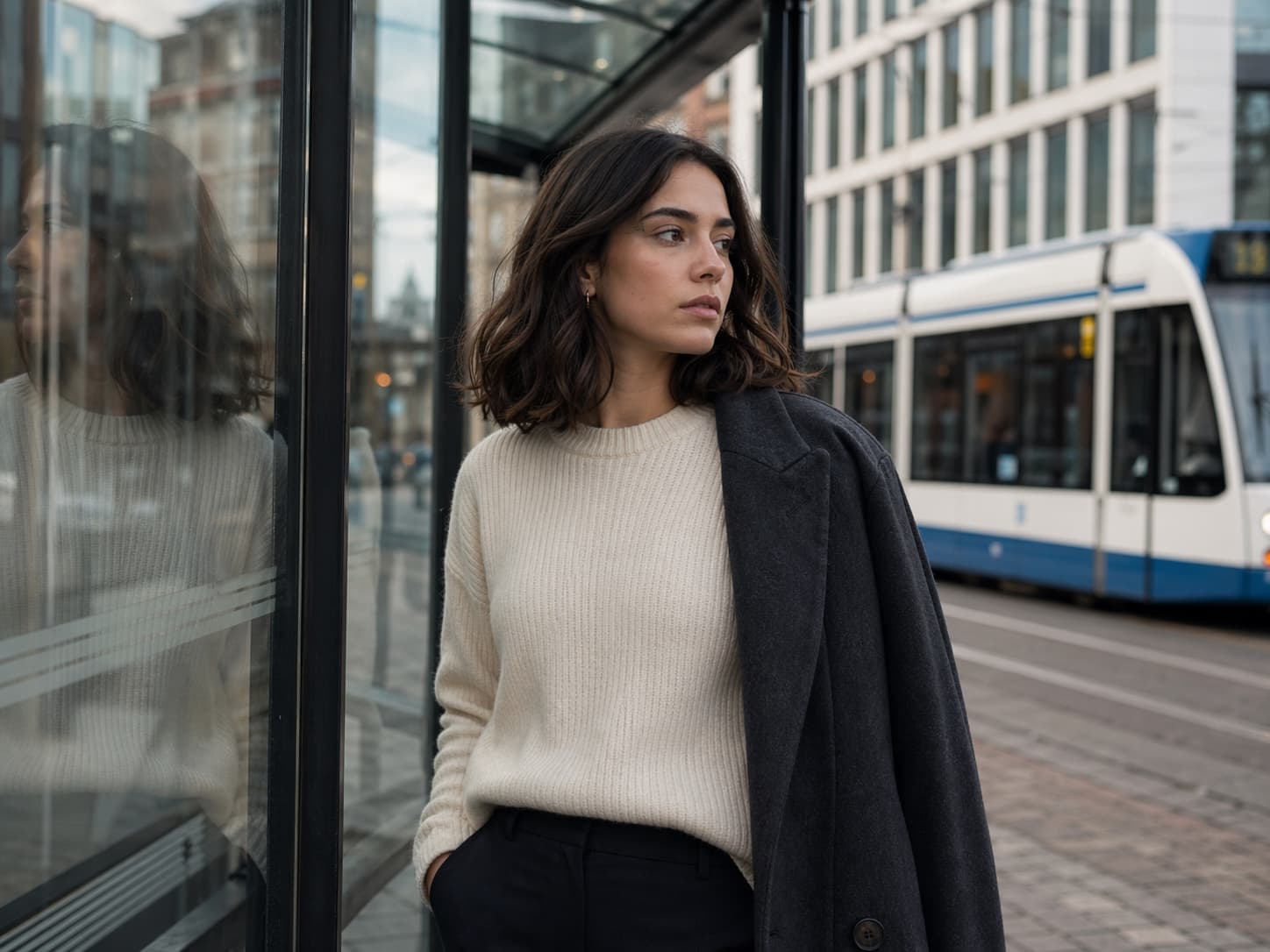 Editorial portrait by Vision Run with calm direction, city context, and restrained colour.