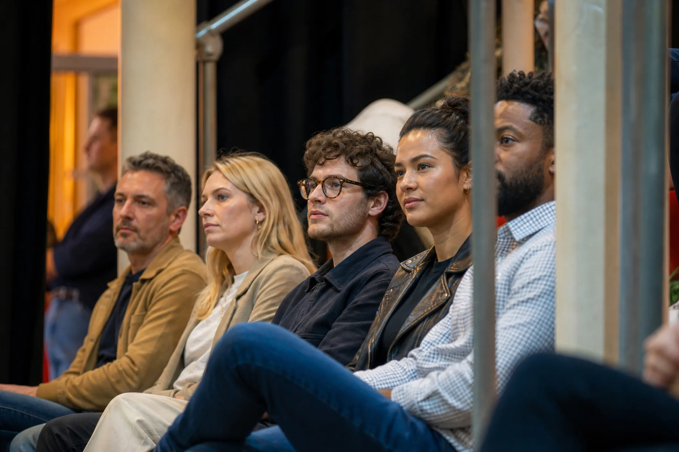 Attendees interacting during a branded event programme.